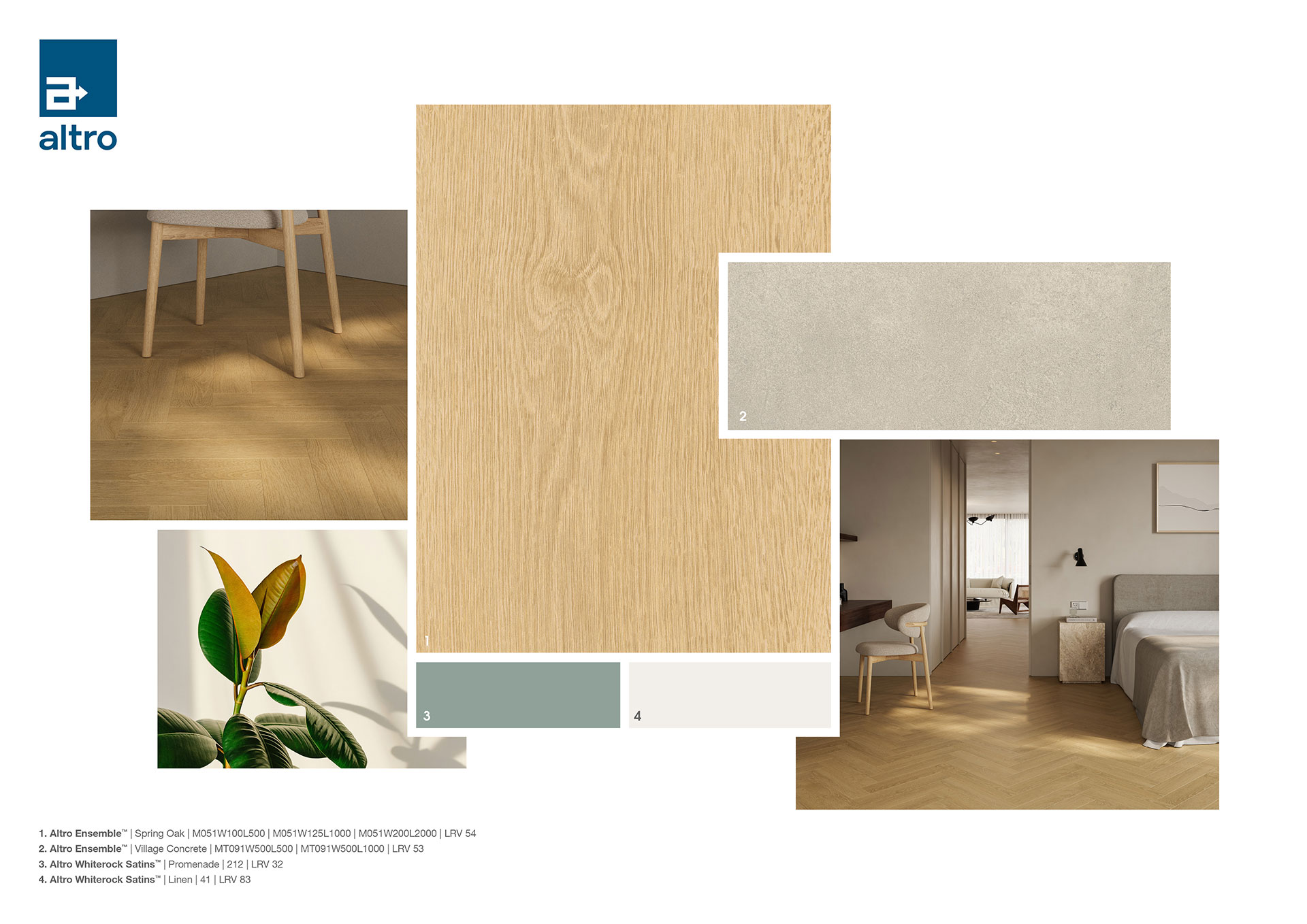 Moodboard - Altro Ensemble Spring Oak and Village Concrete