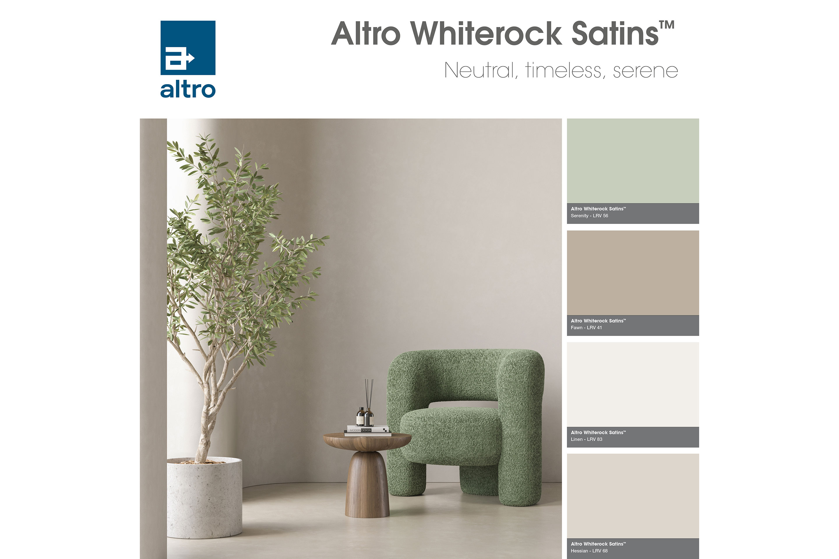 Altro Whiterock Satins colour card