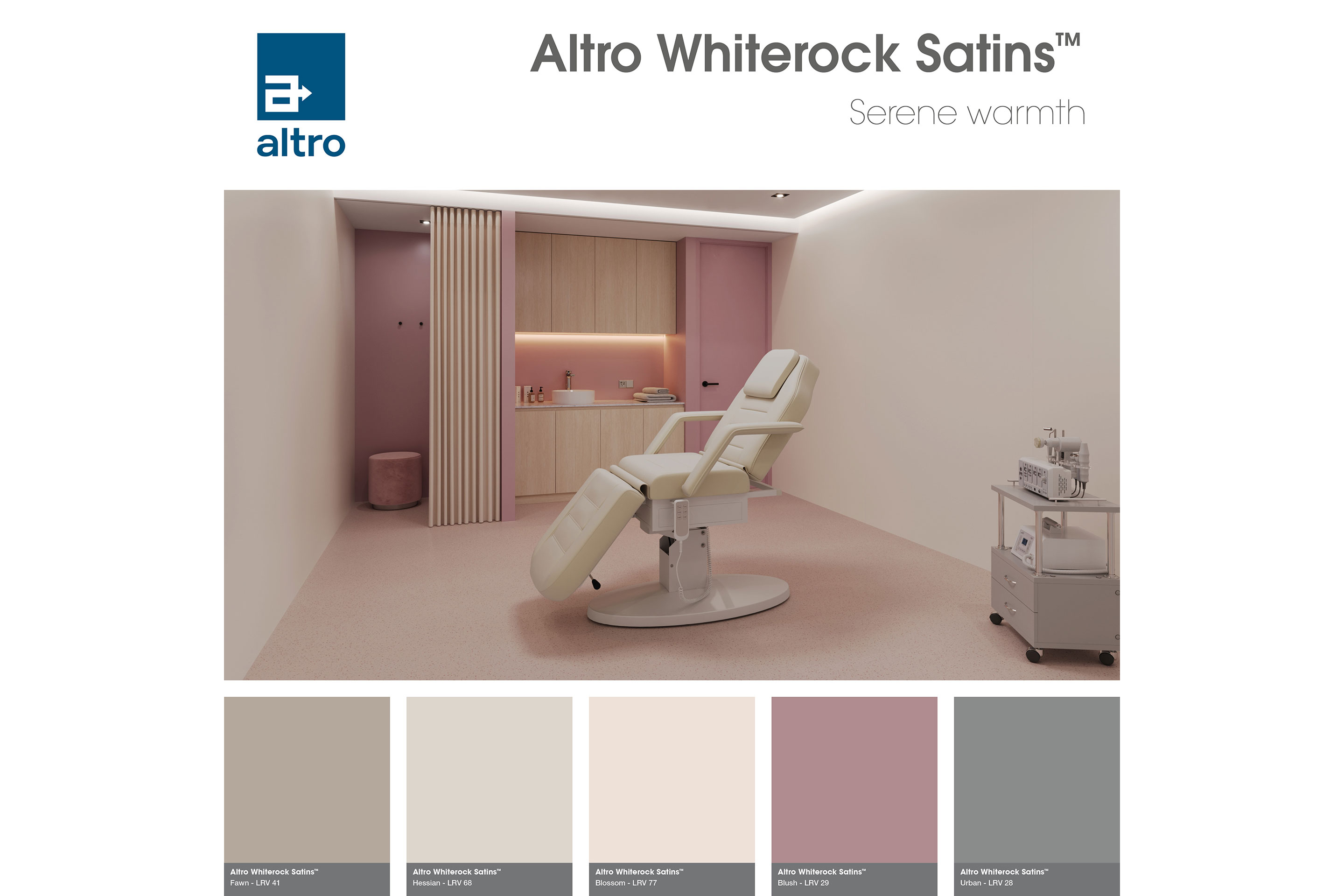 Altro Whiterock Satins colour card