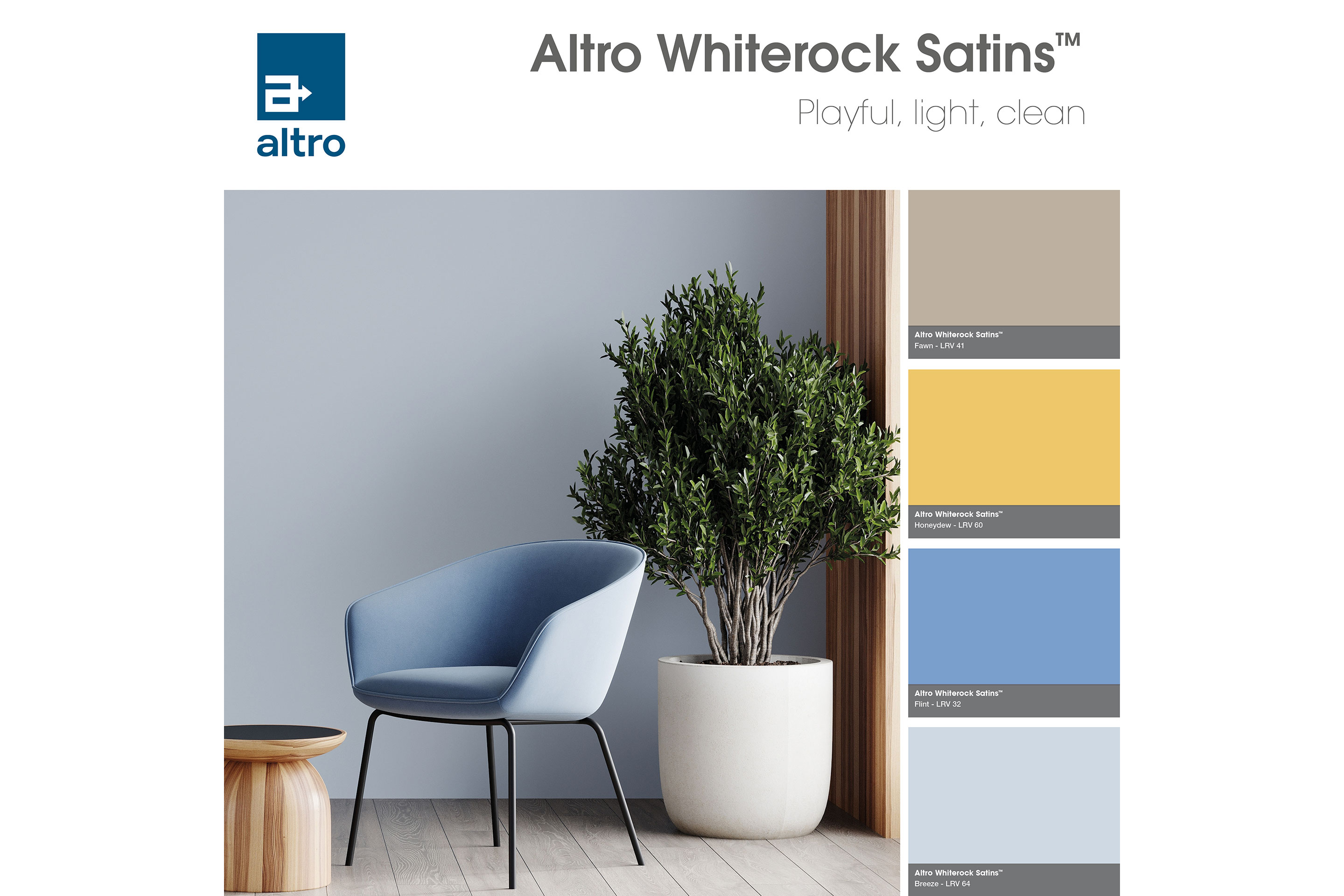 Altro Whiterock Satins colour card