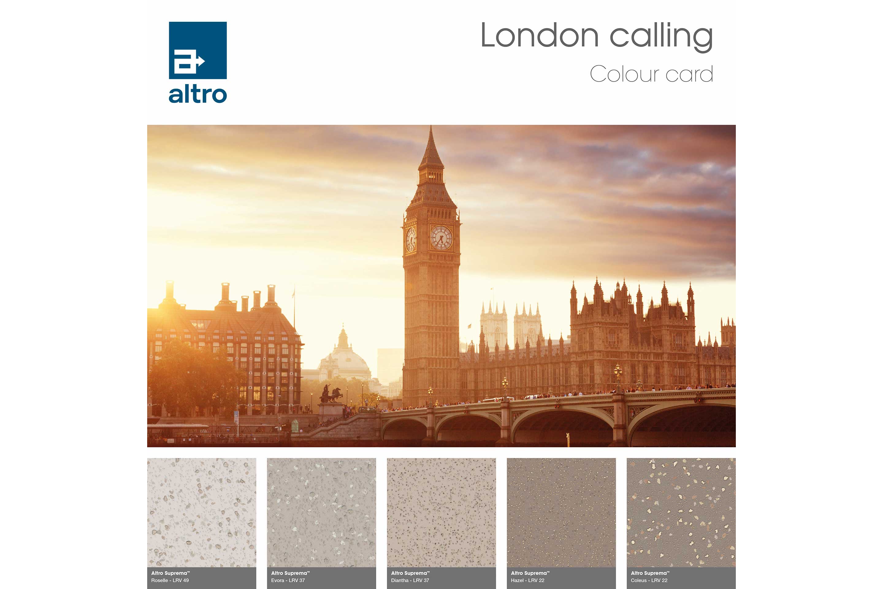 Altro Suprema Colour card - Landmarks