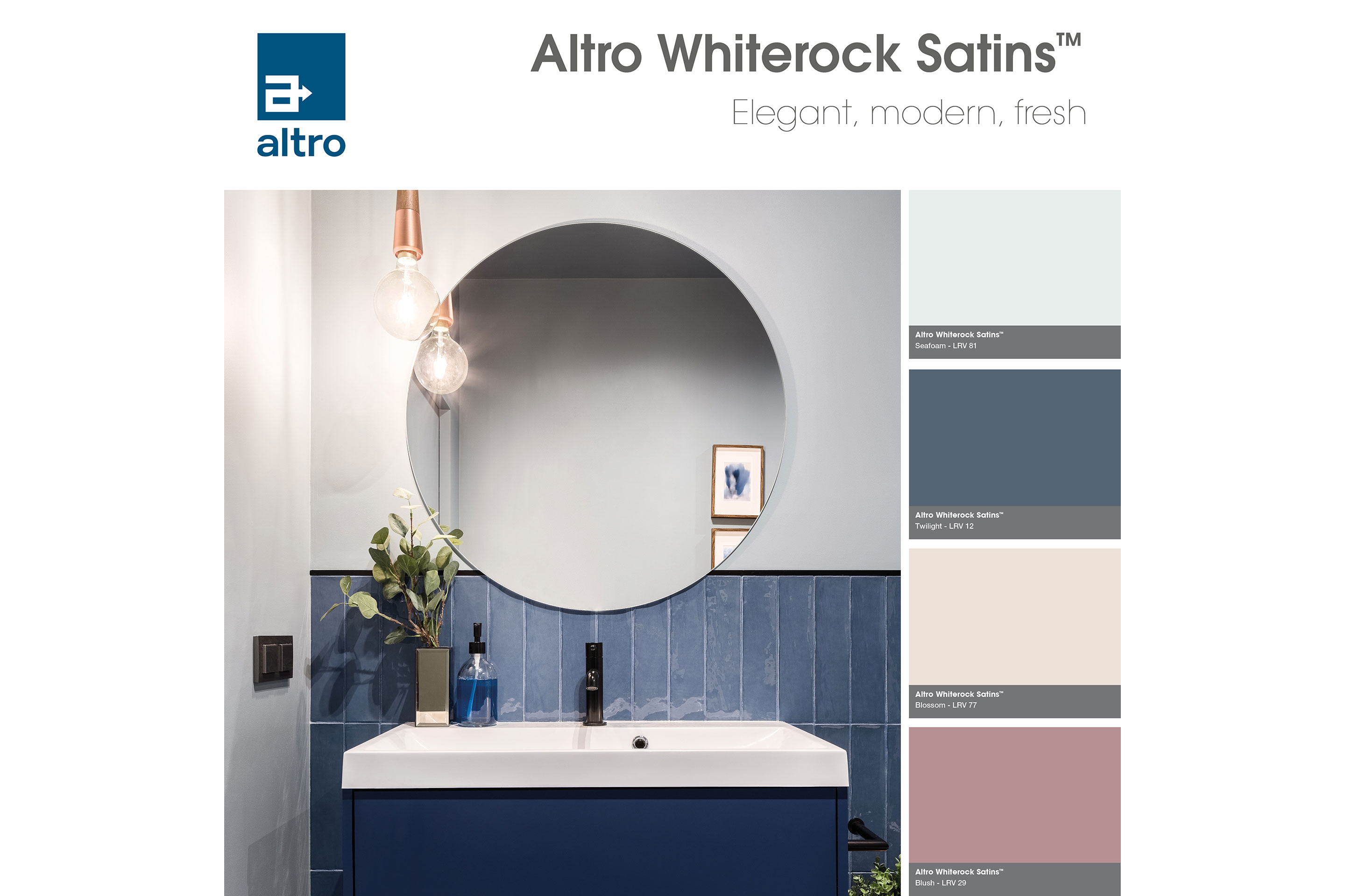 Altro Whiterock Satins colour card